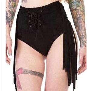 Ihearttaves Black Fringe Bottoms Rave Festival Small
